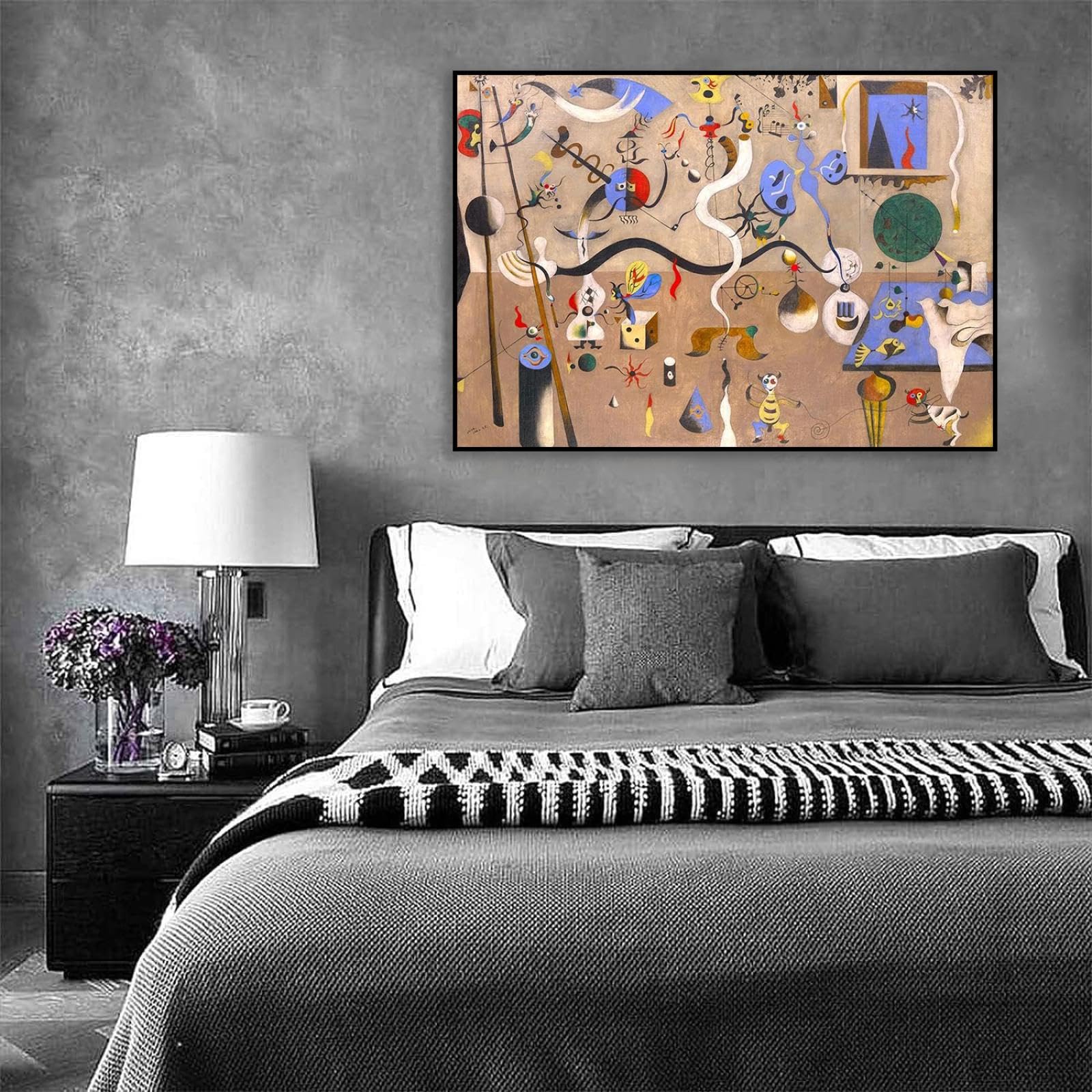 Amazon.com: Citon Joan Miro《The Harlequin's Carnival》Surrealism